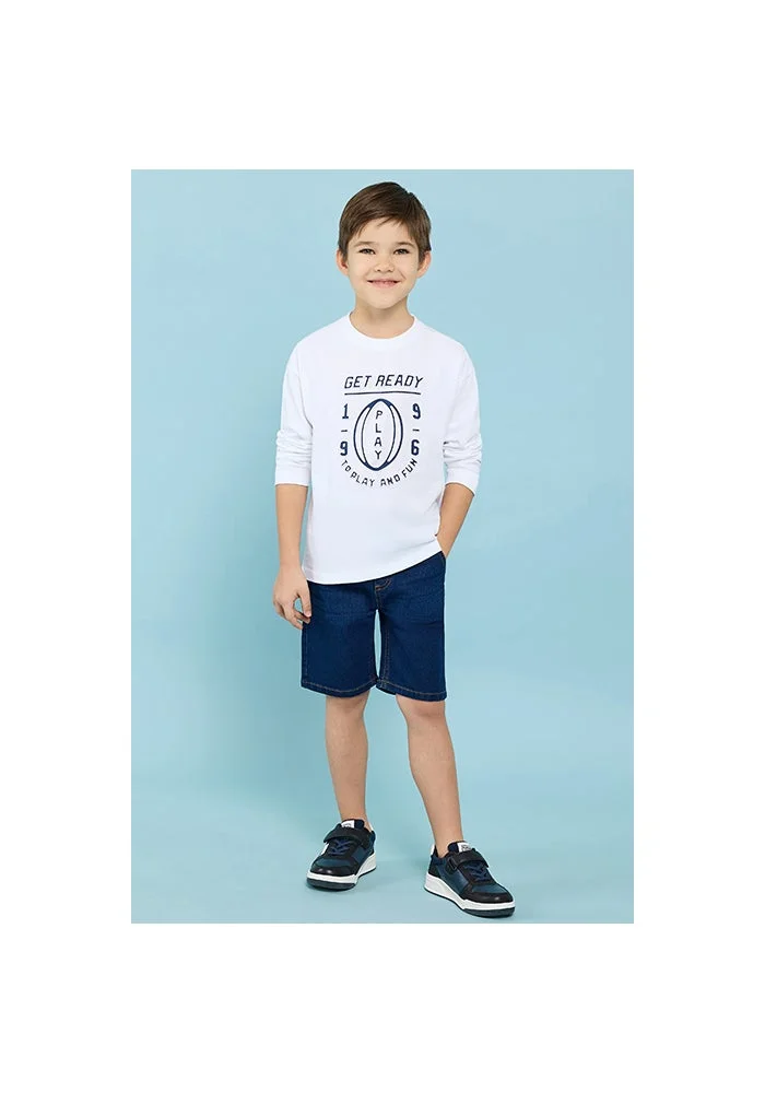 أر أند بي Washed Denim Shorts With Drawstring Waist