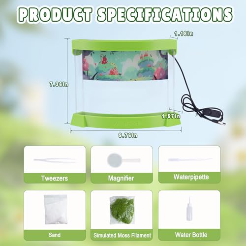 WodGod Illuminated Ant Farm Habitat with Magnifier Educational Ecosystem for Ant Colony Observation Home Classroom Science Study Live Ants Not Included - Image 5
