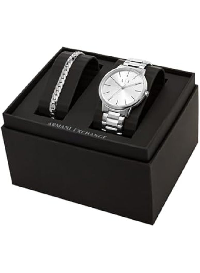 ارماني اكسشينج Men Stainless Steel Analog Wrist Watch AX7138SET with Bracelet Gift Set - Image 1