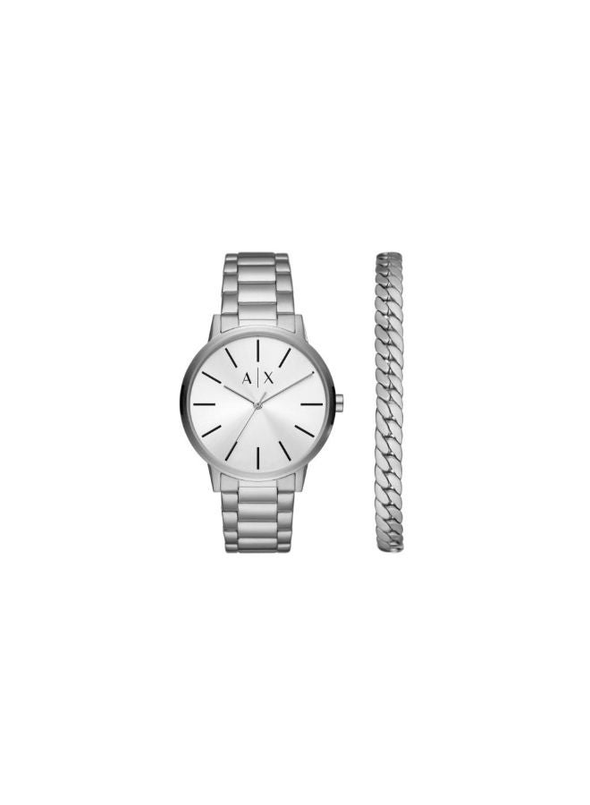 ارماني اكسشينج Men Stainless Steel Analog Wrist Watch AX7138SET with Bracelet Gift Set - Image 3