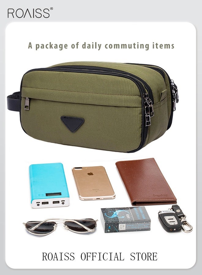 roaiss Makeup Storage Bag Multifunctional Handbag Travel Portable Bag Toiletry Bag Coin Purse Comfortable and Portable Solid Color Outdoor Travel Accessories Cosmetic Case  - Image 2