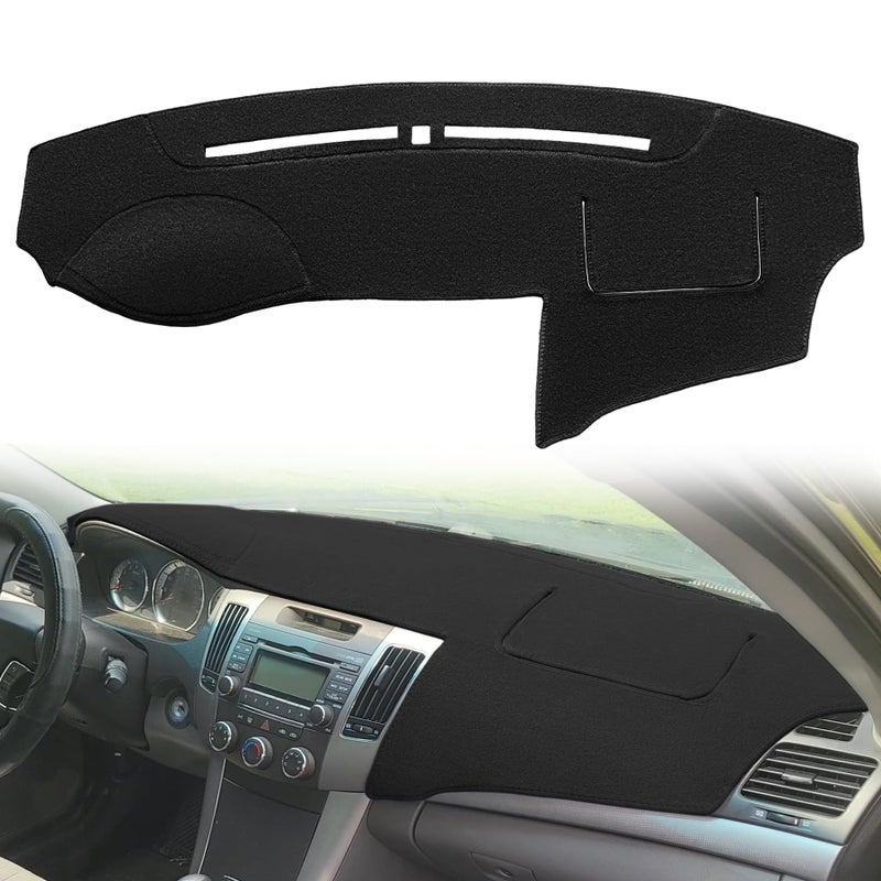 Dash Cover Mat Custom Fit for Hyundai Sonata 2009 2010 with Cutout for Sensor Dashboard Cover Pad Protector 0910 Black F80