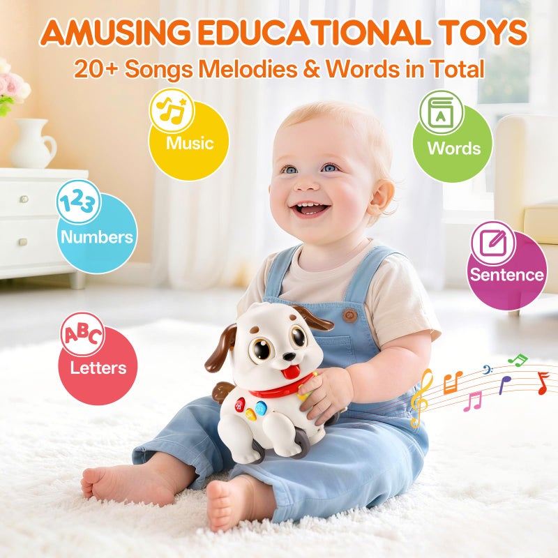 LUDILO Learning Toys for 1 Year Old Boy Girl Gifts: Pull Along Crawling Toy Musical Puppy 6 7 8 9 10 12 18 Month Old Baby Toy 1st Birthday Gifts for Boys Girls Toddler Infant Baby Toys 6-12-18 Months - Image 2