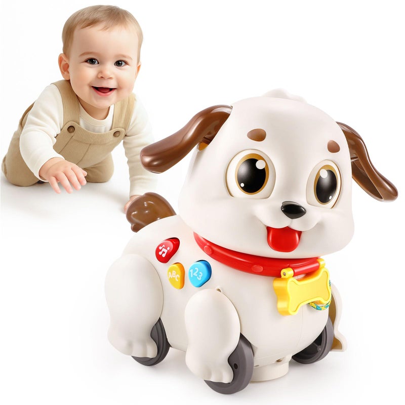 LUDILO Learning Toys for 1 Year Old Boy Girl Gifts: Pull Along Crawling Toy Musical Puppy 6 7 8 9 10 12 18 Month Old Baby Toy 1st Birthday Gifts for Boys Girls Toddler Infant Baby Toys 6-12-18 Months - Image 1