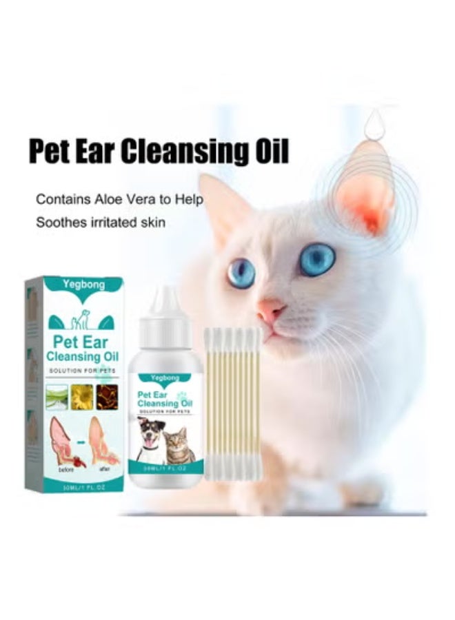 YEGBONG 30ml Cat Ear Cleansing Oil Anti-ticks Cat Ear Wash Set for Pet Cleaning Supplies - Image 4
