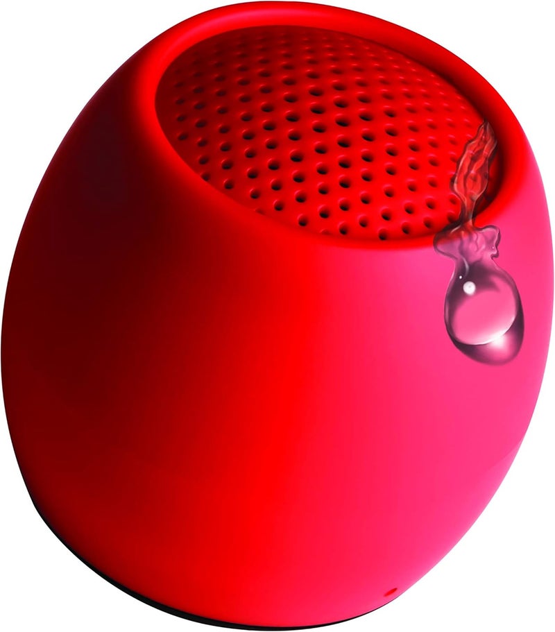 BOOMPODS Zero Bluetooth Speaker - Powerful Waterproof Mini Speakers with Dual Pairing Option & Wireless Mic with Big Sound (Red) - Image 1