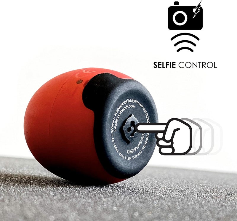 BOOMPODS Zero Bluetooth Speaker - Powerful Waterproof Mini Speakers with Dual Pairing Option & Wireless Mic with Big Sound (Red) - Image 2