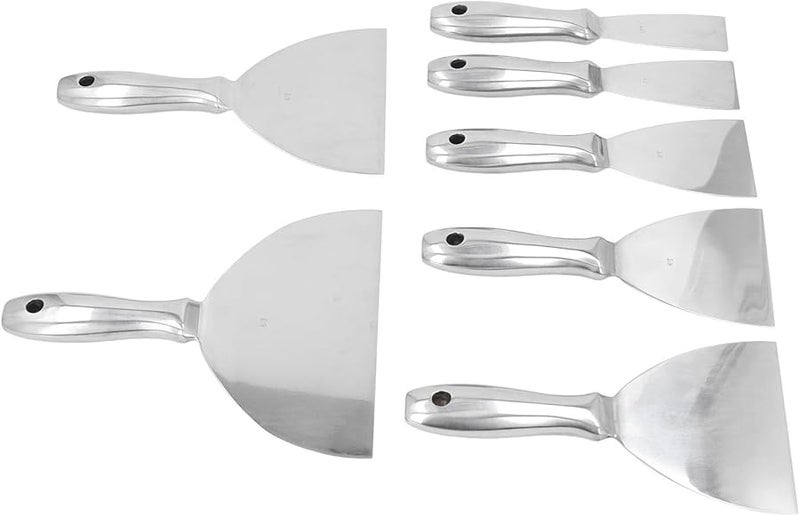 7pcs Drywall Putty Knife Set Stainless Steel Blades 1 5 to 8 Inch Professional Repair Tool Kit - Image 1