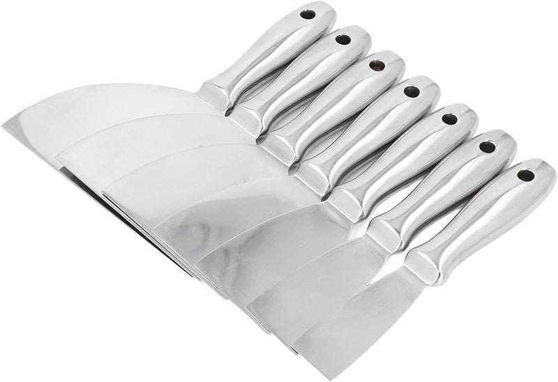 7pcs Drywall Putty Knife Set Stainless Steel Blades 1 5 to 8 Inch Professional Repair Tool Kit - Image 3