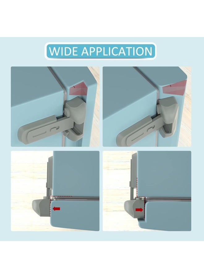 CLYMENE 2 Pack Child Proof Fridge Lock, Refrigerator Fridge Freezer Door Latch to Keep Closed, Refrigerator Door Lock for Toddlers and Aging Seals, Easy to Install and No Unsightly Straps Required (Grey) - Image 4