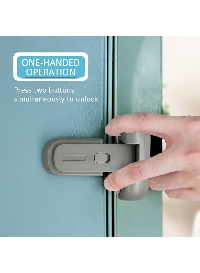 CLYMENE 2 Pack Child Proof Fridge Lock, Refrigerator Fridge Freezer Door Latch to Keep Closed, Refrigerator Door Lock for Toddlers and Aging Seals, Easy to Install and No Unsightly Straps Required (Grey) - Image 3