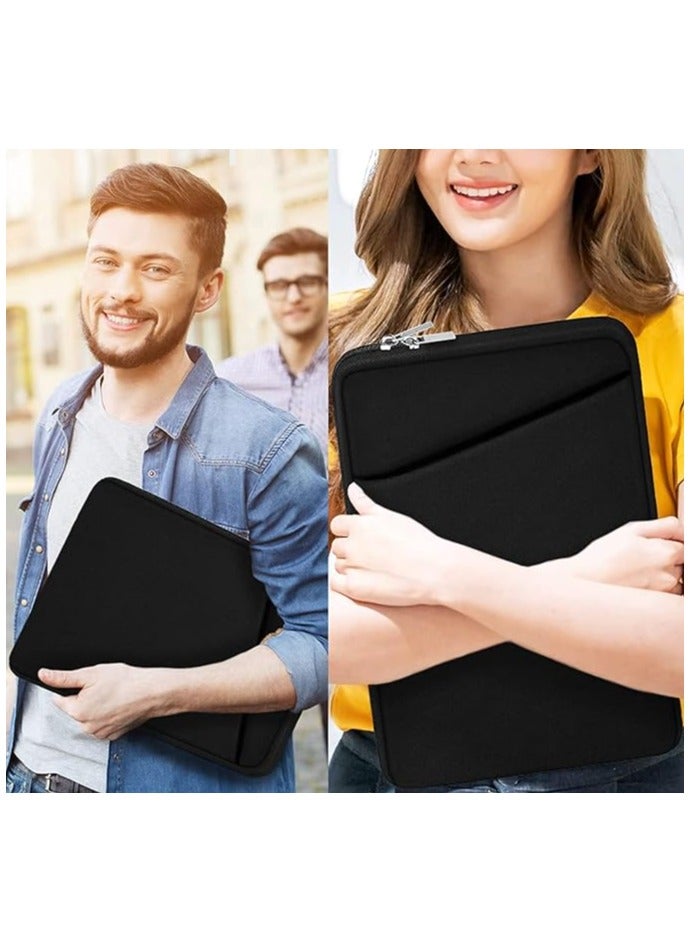 حقيبة كم كمبيوتر محمول مقاس 15 بوصة ، غطاء كمبيوتر محمول حقيبة واقية للصدمات ، حقائب يد حقيبة كمبيوتر محمول ل 15-16 بوصة HP Dell Asus Lenovo كمبيوتر ، حقيبة كمبيوتر محمول مع جيب أمامي ، أسود - Image 5