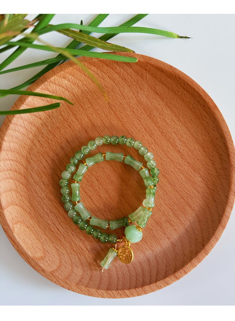 Double-layered natural glass beads Handmade Good luck and good luck to enhance the charm Men's and women's birthday gifts - Image 3