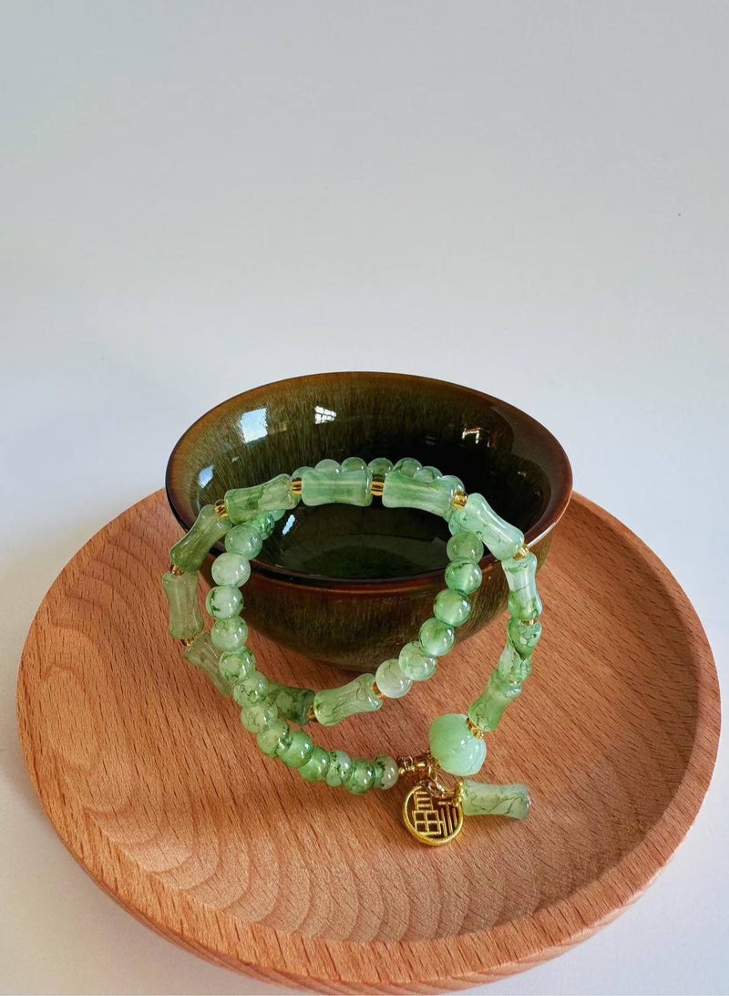 Double-layered natural glass beads Handmade Good luck and good luck to enhance the charm Men's and women's birthday gifts - Image 4