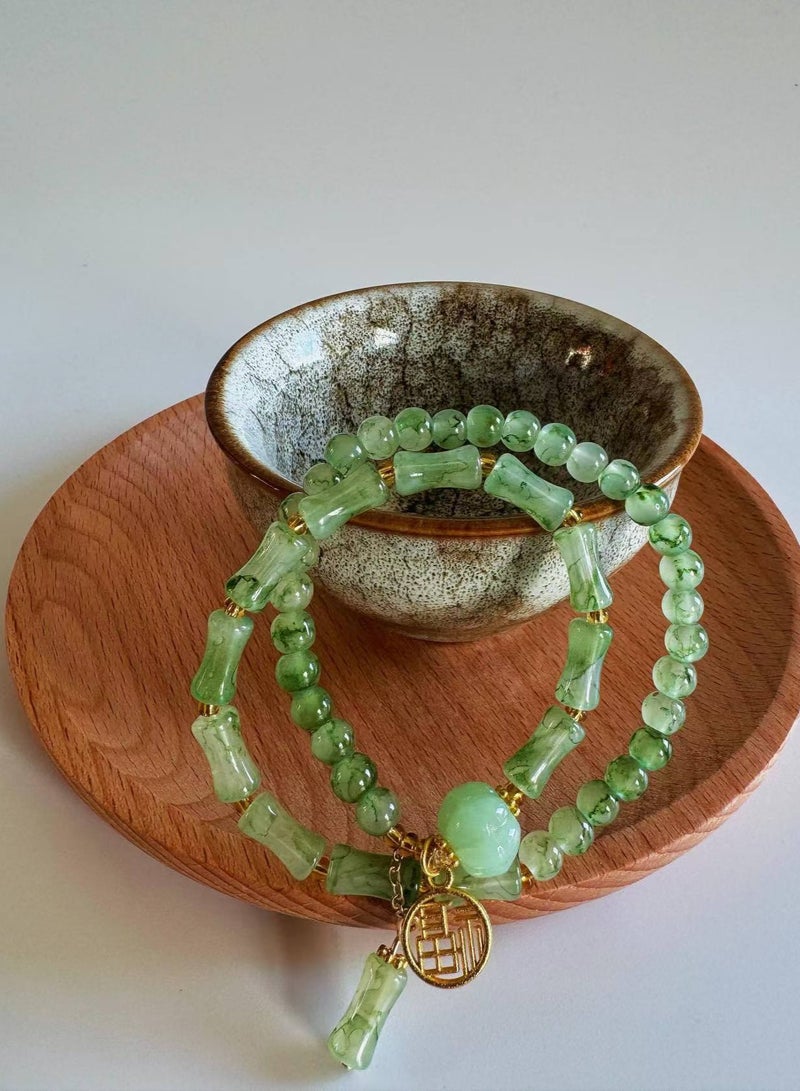 Double-layered natural glass beads Handmade Good luck and good luck to enhance the charm Men's and women's birthday gifts - Image 2