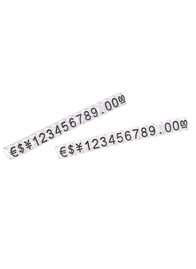 MECCANIXITY Adjustable Removable Mini Cube Price Tag Display Number Letter Price Label Stand Block Kit For Shop Counter Black On Clear,3.8X6.9Mm,16 Sets  - Image 1