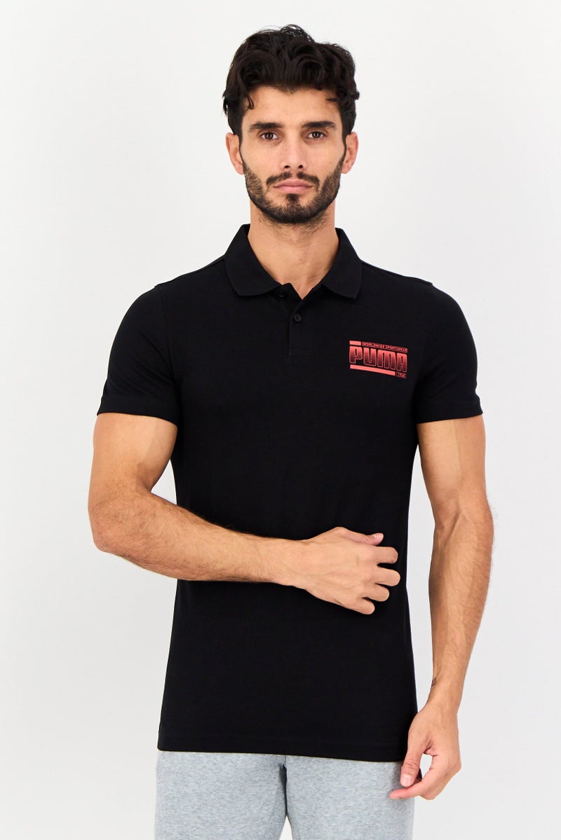 PUMA Men Slim Fit Short Sleeves Outdoor Polo Shirt, Black - Image 1