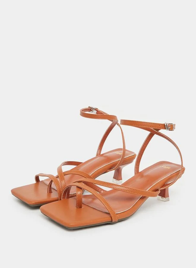 ستايلي Styli Strappy Kitten Heel Sandals