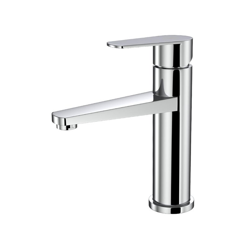 R. N. RN Brass Chrome Finish Hot and Cold Single Lever Basin Mixer with Braided Hoses and Tightener RNSL083115_Chrome Plated - Image 1
