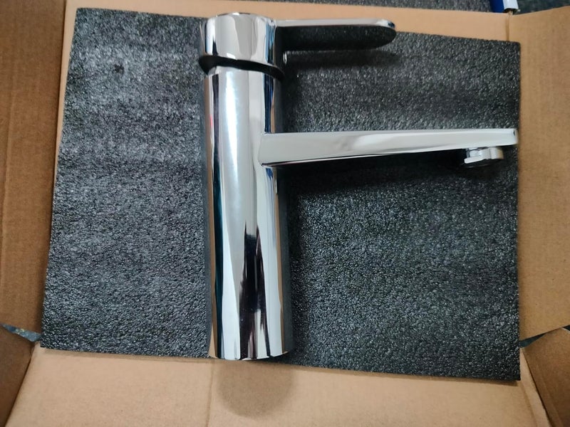 R. N. RN Brass Chrome Finish Hot and Cold Single Lever Basin Mixer with Braided Hoses and Tightener RNSL083115_Chrome Plated - Image 3