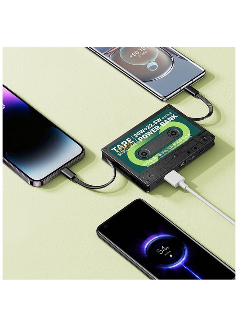 REMAX 10000mAh Tape Series Power Bank with 20W PD + 22.5W QC Fast Charging, Built-in Type-C & iPhone Cables, LED Power Display, Ultra Slim Design  - Image 4
