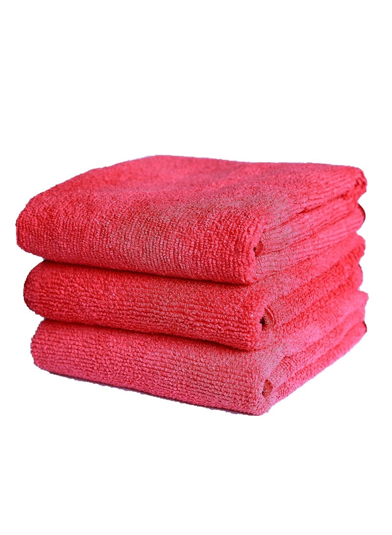 JOPASU Microfibre Cloth 320 GSM (Set of 3 Red) (40x40 cms) for Cleaning, Polishing, Washing, Detailing of Cars, Bikes, Kitchen & Home Appliances - Image 1