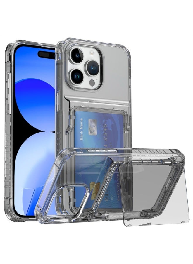 Applicable To For Apple Crystal Transparent Card-inserting Phone Case TPU Protective Case Multiple Models Available 