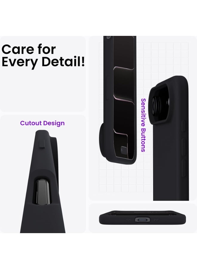 جراب لهاتف iPhone 17 Air مصنوع من جل السيليكون السائل الناعم مع حماية كاملة للجسم ومقاومة للصدمات وغطاء بلمسة نهائية غير لامعة وبطانة ناعمة من الألياف الدقيقة وغطاء خلفي رفيع لهاتف iPhone 17 Air - Image 4