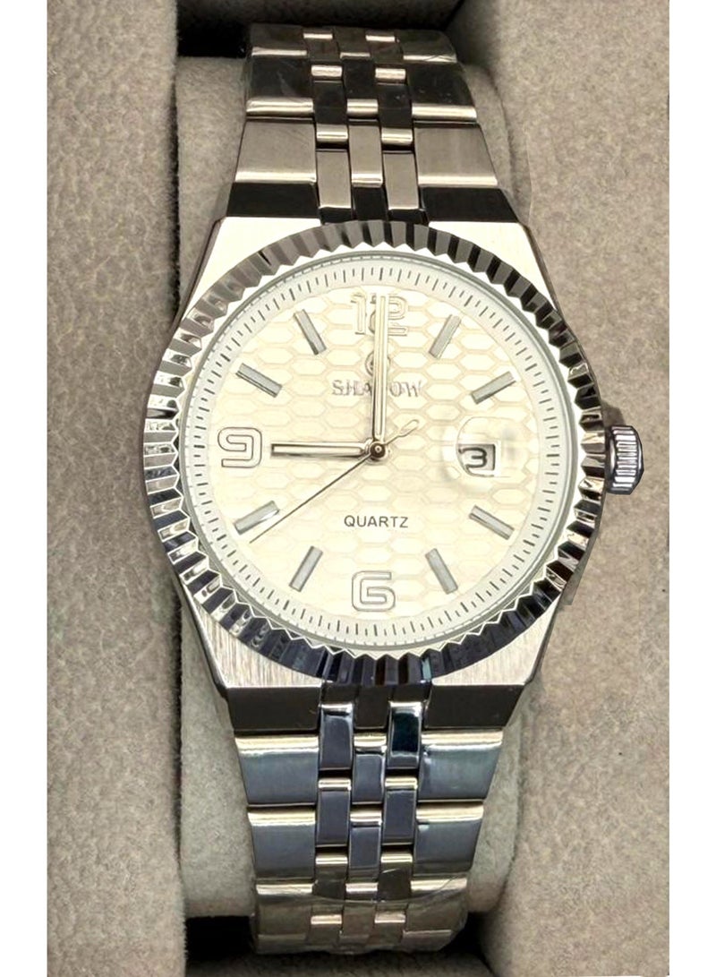 SHADOW Luxury Couple Watch Set - Matching Stainless Steel Quartz Wristwatches with Date Window - Image 2