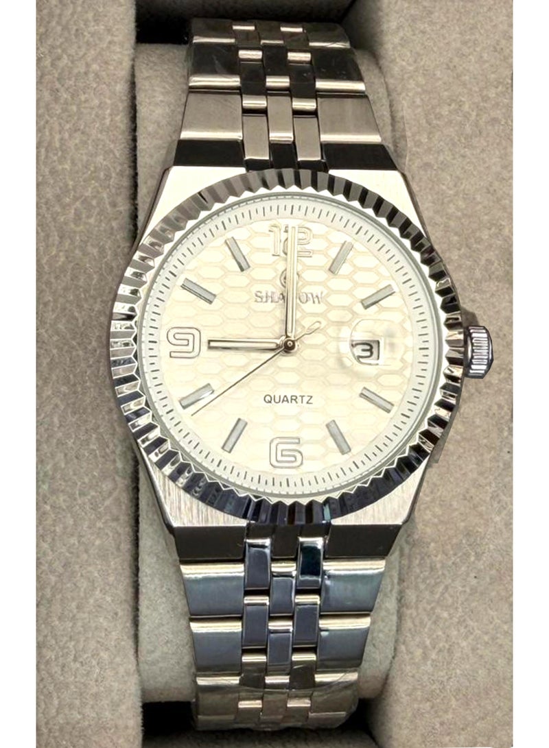 SHADOW Luxury Couple Watch Set - Matching Stainless Steel Quartz Wristwatches with Date Window - Image 3