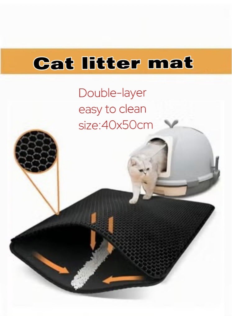 TNGames Cat Litter Mat Double Layer Design Waterproof Easier to Clean 40x50cm  - Image 1