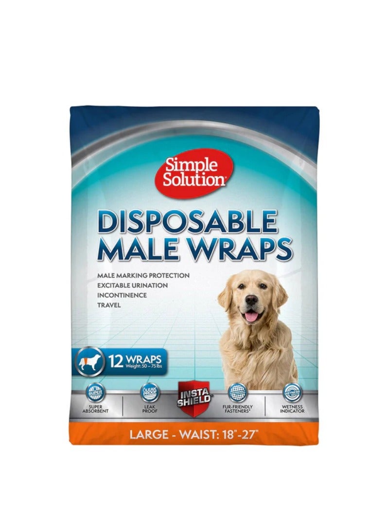 سيمبل سوليوشن حل بسيط - أغطية كلب ذكر للاستعمال مرة واحدة / كبيرة