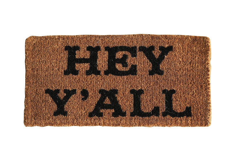Creative Co-Op Natural Coir Hey Y'all Doormat - Image 3