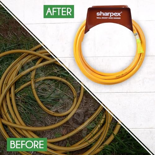 Sharpex DIY Metal Hose Pipe Holder for Garden Pipe - Wall Mounted for Garden, Hotel, Backyard, and Outdoor - Heavy Duty Steel Portable Irrigation Watering Hose Holder Only (Dark Brown) - Image 5
