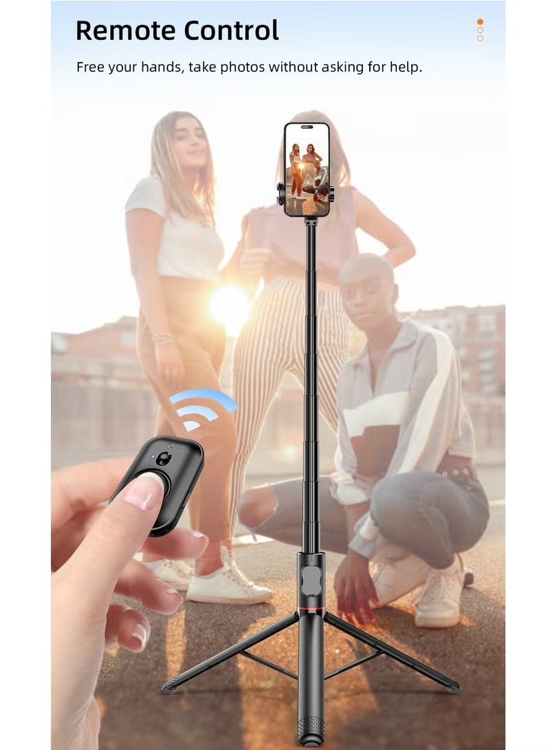 DUSALA All in One Hidden Design Multi Functional Stable Tripod Selfie Stick 1.84m72.05inch with Rechargeable Bluetooth Remote Compatible with iPhone and Android Smartphones Perfect for Travel Vlog Video and Photo - Image 5