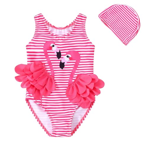 Kimjun Baby Girls One Piece Swimsuit Swimwear Toddler Kid Flamingo Bikini Bathing Suit Sunsuit Rash Guard hotpink 80 - Image 1