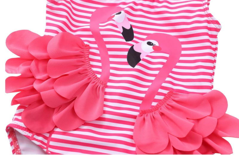 Kimjun Baby Girls One Piece Swimsuit Swimwear Toddler Kid Flamingo Bikini Bathing Suit Sunsuit Rash Guard hotpink 80 - Image 4
