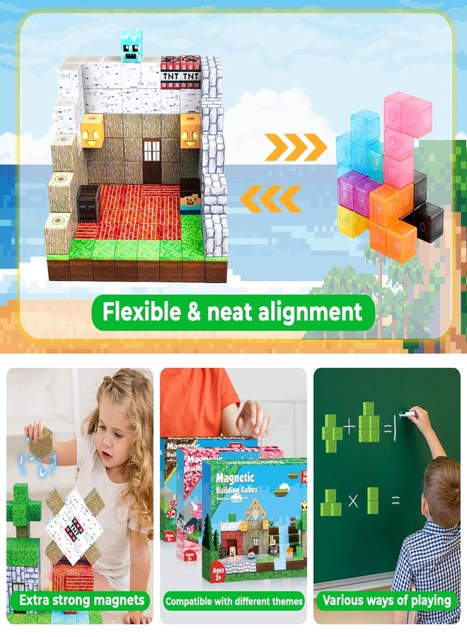 GraceDuck Magnetic Blocks - 150 PCS Build Magnetic Windmill Falls Homes - Magnetics Toys for Montessori Toddler Christmas Birthday Gifts - STEM Sensory Toys for 3 4 5 6 7 8 9 10 Year Old Boys & Girls - Image 5