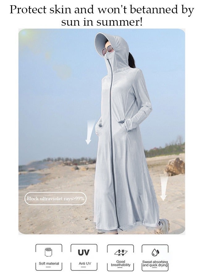 DUNISO Lightweight Sun Protection Clothing For Women, UPF 50+ Long Sleeve Sun Protection Hoodie Shirt With Pockets, Long Sleeve Ice Silk Hoodie Shirts for Outdoor Climbing Hiking - Image 5