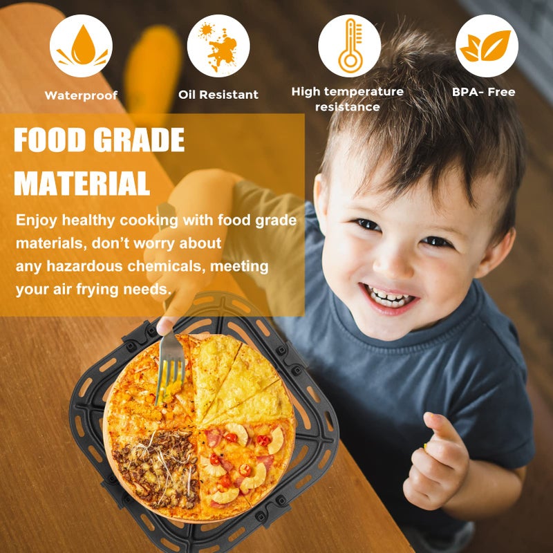 GWY Air Fryer Grill Pan for COSORI Air Fryer Pro LE 5 Qt, Non-Stick 8.26â€™â€™*8.26â€™â€™Square Air Fryer Rack Replacement Parts Accessories Grill Plate Crisper Plate Tray with Rubber Bumpers, Dishwasher Safe - Image 3