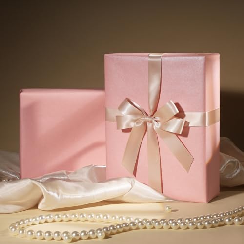 LaRibbons Pink Wrapping Paper, Mini Roll-17 Inch x 33 Feet, Solid Color Pearly-Lustre Gift Wrapping Paper Rolls for Wedding, Mother's Day, Birthday, Bridal Shower - Image 5