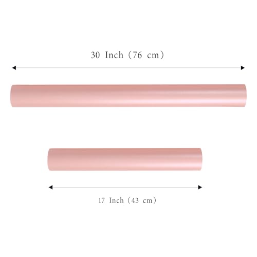 LaRibbons Pink Wrapping Paper, Mini Roll-17 Inch x 33 Feet, Solid Color Pearly-Lustre Gift Wrapping Paper Rolls for Wedding, Mother's Day, Birthday, Bridal Shower - Image 2