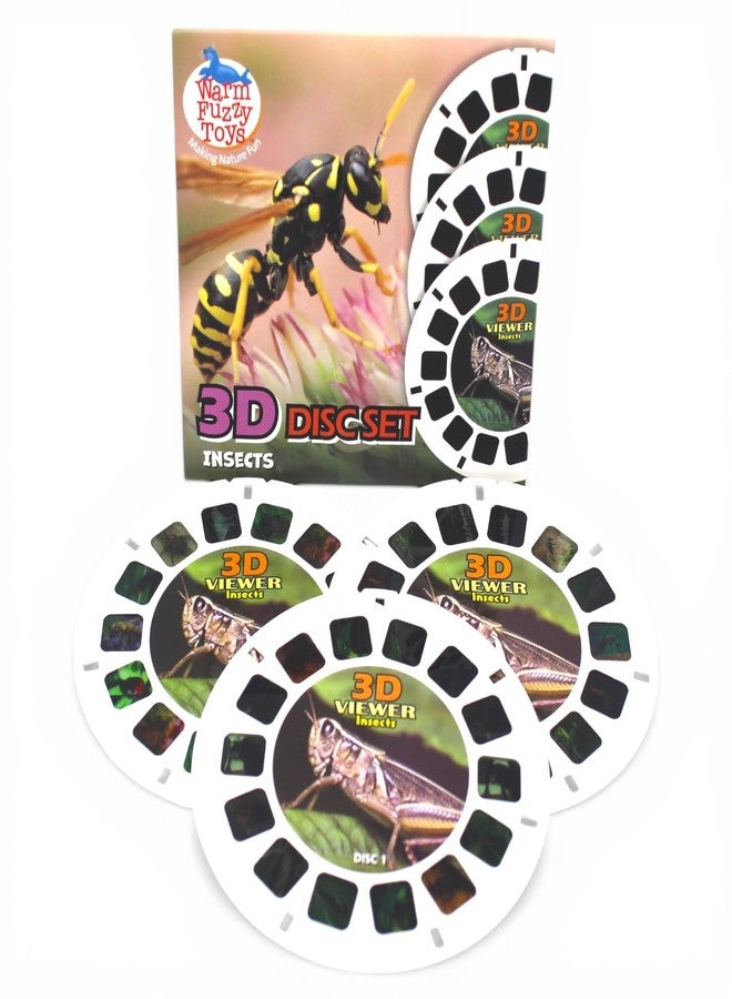 WARM FUZZY Toys Insects Reels for Viewfinder - 3 Slides with 21 HD 3D Images, Bug Wildlife Refill Discs for Kids & Adults, Retro Classic Educational Toy Accessory - Image 1