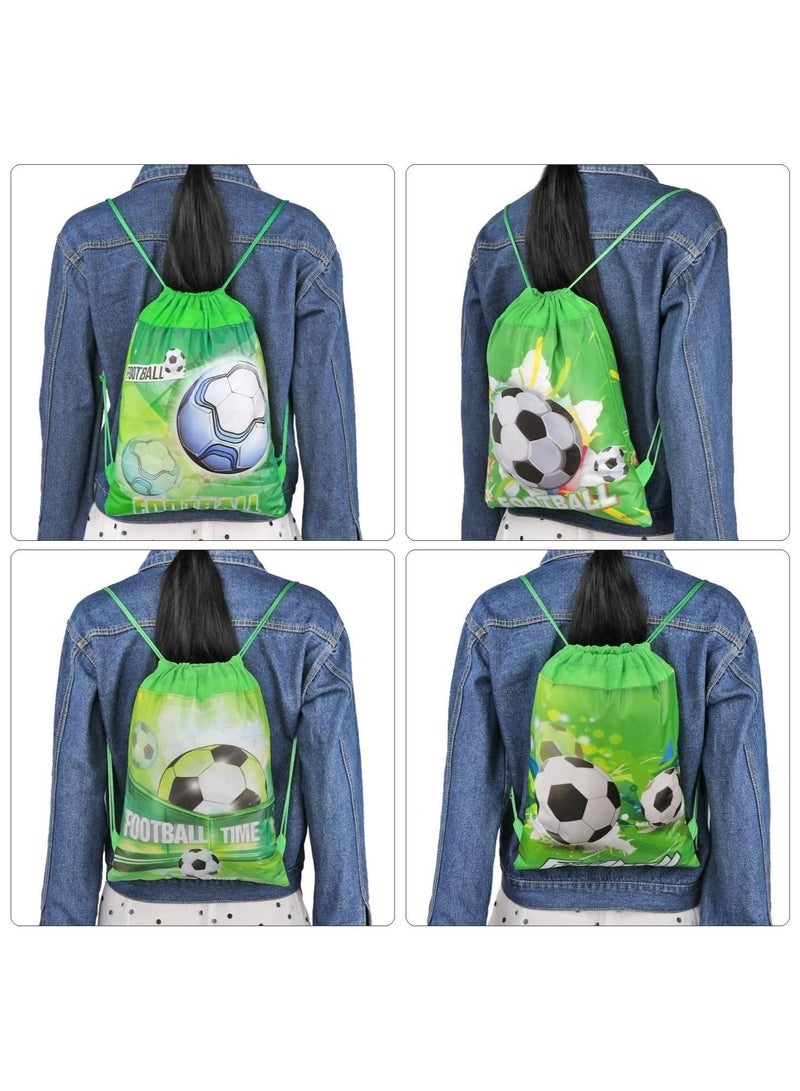 JOLLITY LLC Drawstring Bag for Boys/Girls Travel Storage Package Cartoon School Backpack Children Kids Birthday Party Favors Bags (Football Soccer 12 pcs) - Image 4