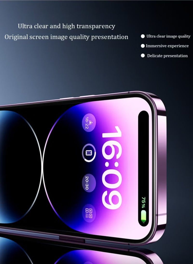 Tempered Glass Screen Protector for iPhone 15 Pro 6.1 inch with Dust Free Easy Application - Ultra Clear, Scratch Resistant, Automatic Alignment and HD Clear Screen Guard (Clear with Black Edges) - Image 2