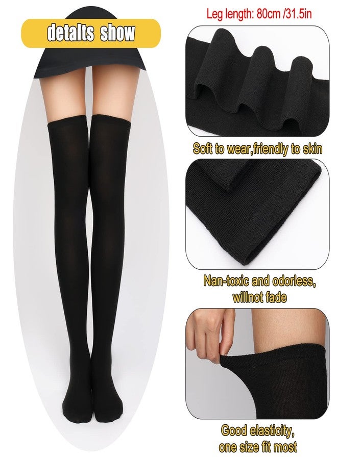 كينبوم جوارب كينبوم، زوج واحد يصل إلى الفخذ، جوارب قطنية ناعمة طويلة تصل إلى الركبة، جوارب نسائية دافئة للساقين، مناسبة ليوم الأربعاء، عيد الميلاد، أو التنكر. - Image 3