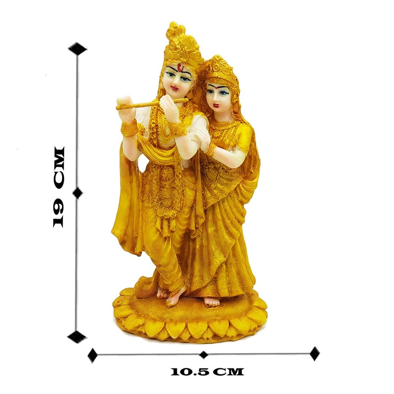 ascension Radha Krishna ji Jugal Jodi Murti Poly Resin Marble Crush for Home Mandir Temple Showpiece Idol Statue Gifts Home Decor Temple Pooja Golden - Image 5