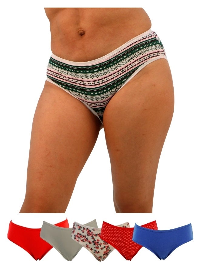 JOANNA JOANNA D106 Women's Multiple Design Mid Rise 6-Pack Panties, Multicolor  - Image 1