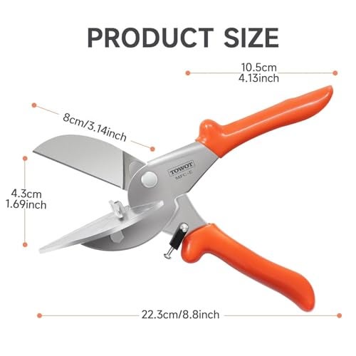 TOWOT Sharp Multi Angle Miter Shear Cutter, Adjustable at 45 To 135 Degree With Safety Lock Hand Tools for Cutting Plastic, PVC and Molding Trim - Image 2