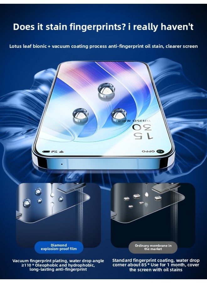 Generic For Opporeno5 Tempered Film 6/7/8Pro/4SE Full Screen HD Mobile Phone Film A72/A93/A11/A-Colour:1 Piece丨[ultra-clear Eye Protection And Anti-blue Light] Diamond Explosion-proof And Non-breaking Edge*free Back Film`-Size:OPPO K9 Pro  - Image 5
